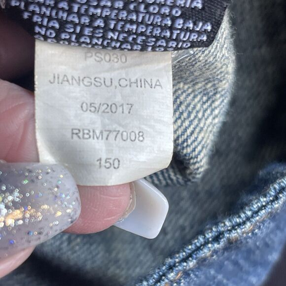 Rocawear Jean Vest Mens Medium Cotton Y2K Raw Hem Button Up Denim Logo - Picture 11 of 15